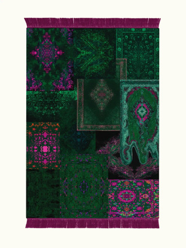 فرش سبز و سرخابی